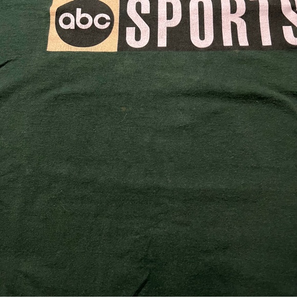Vintage 90s ABC Sports Network TV Show Green T Shirt Size L 21.5X28.5 - Picture 5 of 8